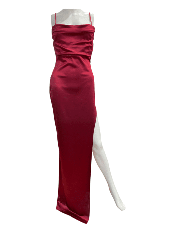 Windsor Lola High Slit Satin Dress (Size M)