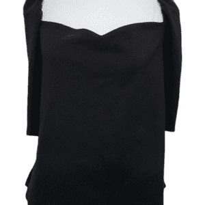 H&M Black Puff Sleeve Blouse (Size XL)
