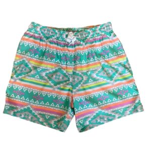 Chubbies Teal Geometric Swim Trunks (Size L)