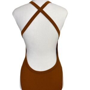 Ribbed Burnt Orange Bodysuit (Size S) - Image 2