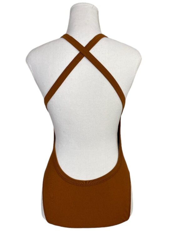 Ribbed Burnt Orange Bodysuit (Size S) - Image 2