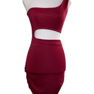 One Shoulder Ruched Mini Dress (Size XS)